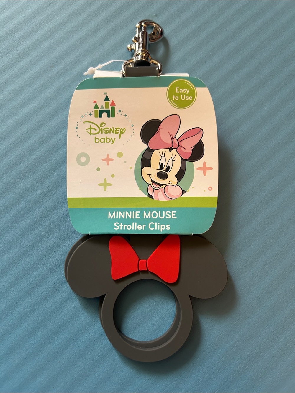 Disney Minnie Mouse Gray & Red Stroller Clip